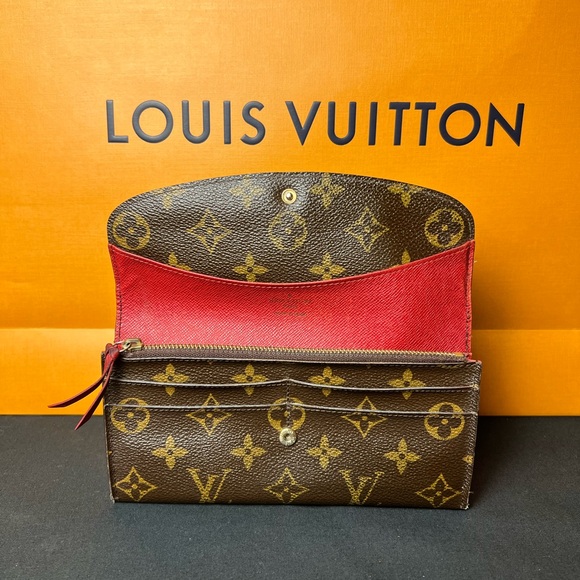 Louis Vuitton Portefeuille Emilie Monogram Fuschia Bifold Long Wallet A46 - Picture 3 of 11